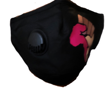 Load image into Gallery viewer, Pink “Power &amp; Respect” Face Mask w/ breathing compartment (PLUS 3 FREE FILTERS)
