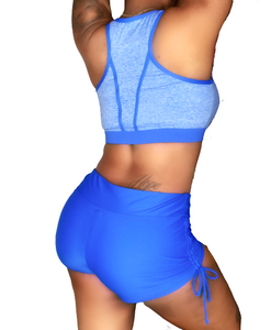 Royal Blue Piping "Chicago Hiproll" Racerback Sports Bra