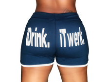 Load image into Gallery viewer, iDrink .iTwerk. Nipsy Blue Active shorts