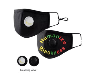 “Humanize Blackness” Face Mask w/ breathing compartment (PLUS 3 FREE FILTERS)