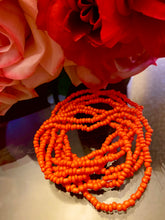 Cargar imagen en el visor de la galería, Orange Crush Elastic waist beads set