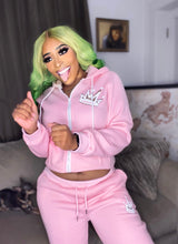 Load image into Gallery viewer, Comfy Bae Pink Jogging Suit