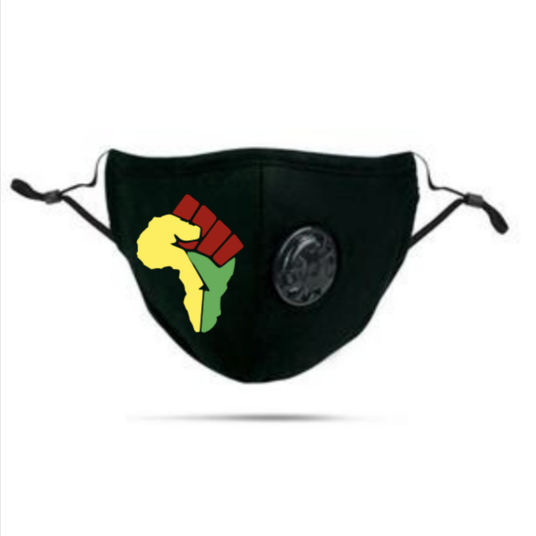 “Power & Respect” Face Mask w/ breathing compartment (PLUS 3 FREE FILTERS)